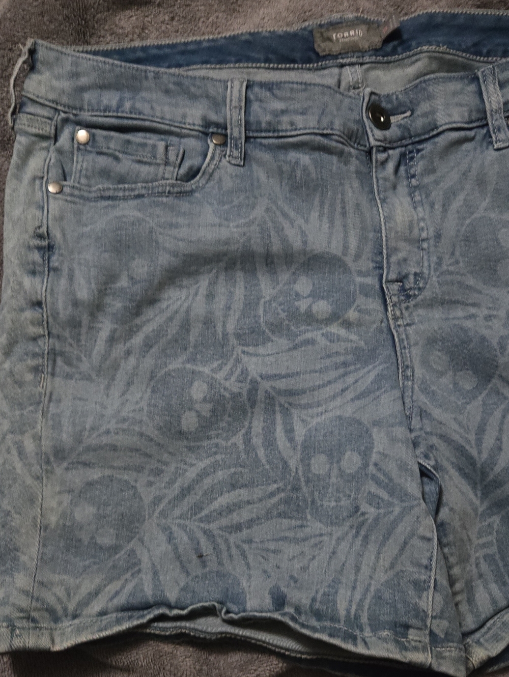 Torrid Blue Skull-Print Slim Womens Jeans
